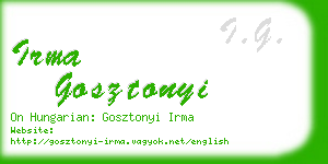 irma gosztonyi business card